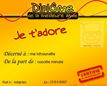 diplome decerner a ma tchounette