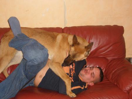 mon homme et son chien.